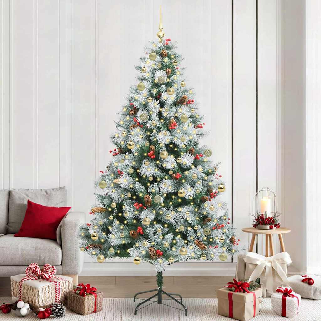 Albero di Natale artificiale Verde e bianco 240 cm