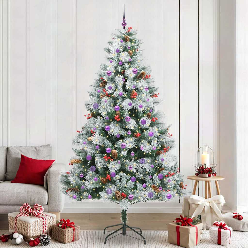Albero di Natale artificiale Verde e bianco 240 cm