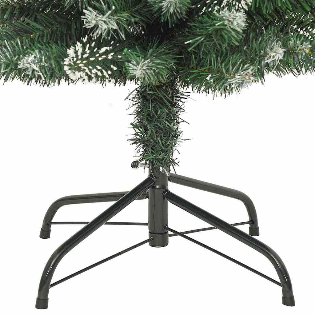 Albero di Natale Artificiale Sottile Verde e Bianco 120 cm
