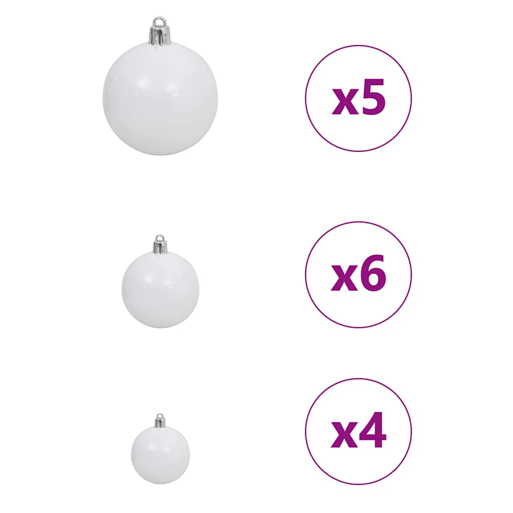 Albero di Natale Artificiale Sottile Verde e Bianco 150 cm