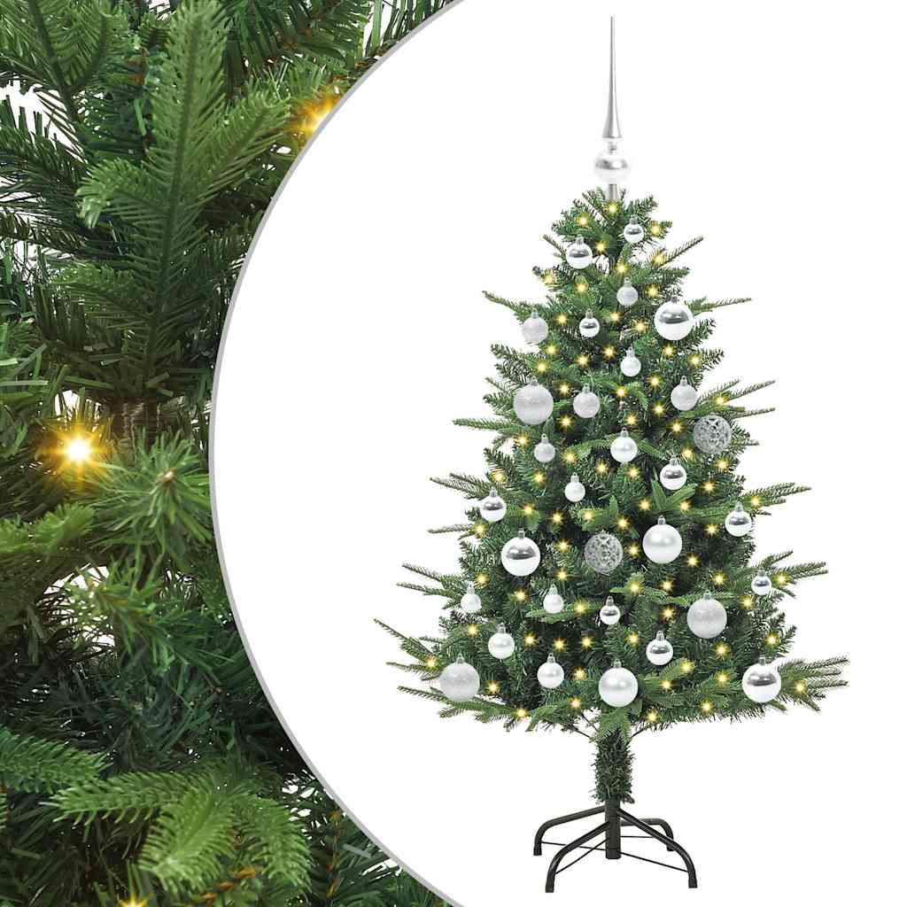 Albero di Natale Artificiale Pre-illuminato con Set di Palline