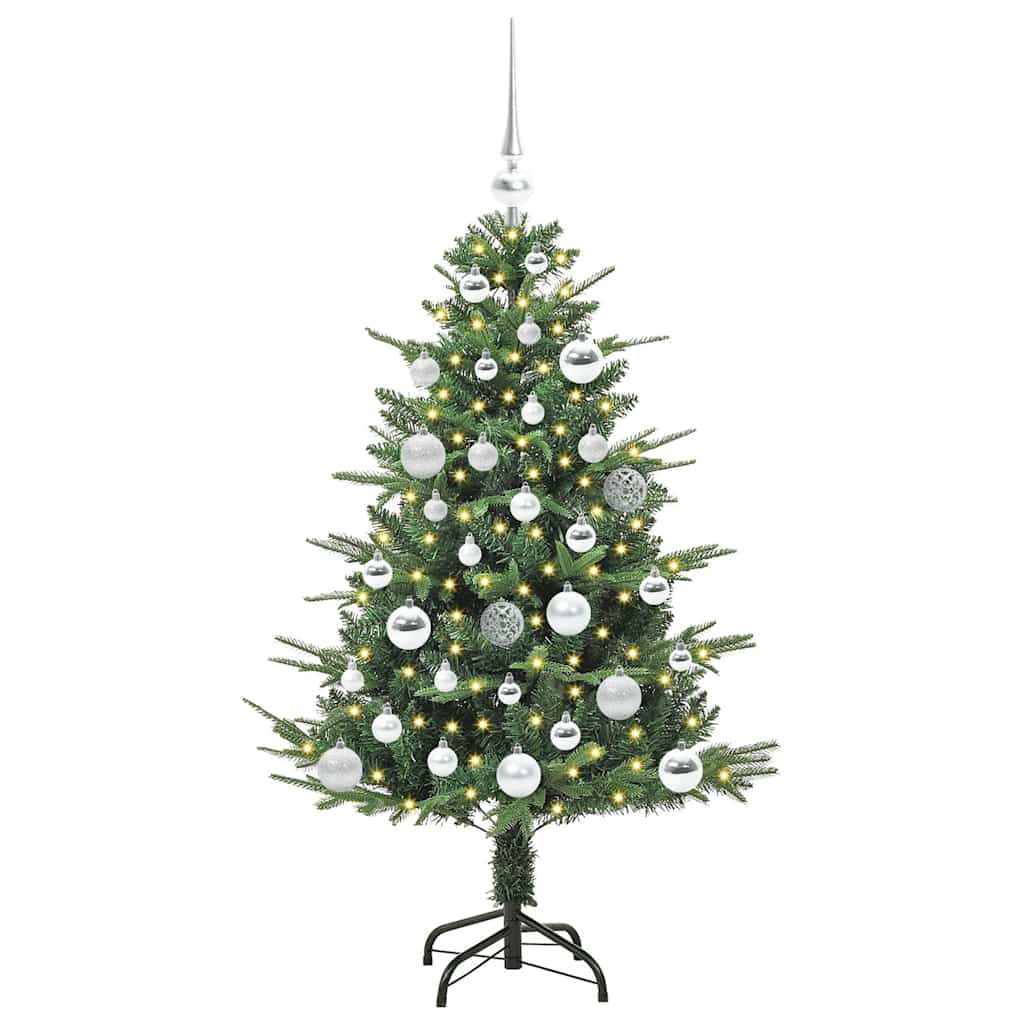 Albero di Natale Artificiale Pre-illuminato con Set di Palline