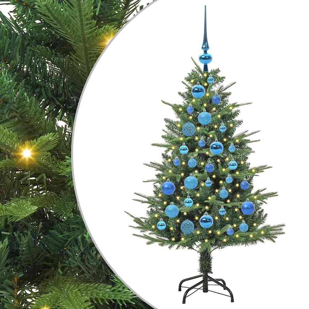 Albero di Natale Artificiale Pre-illuminato con Set di Palline