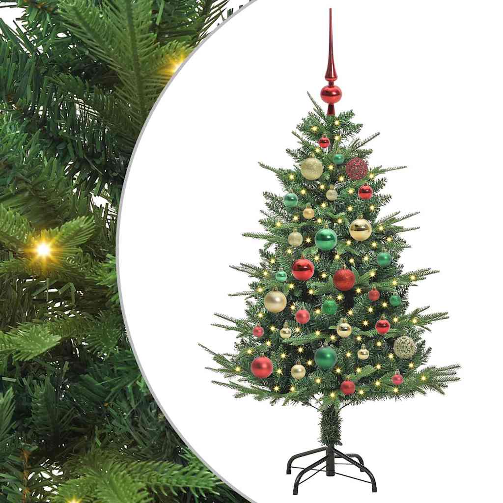 Albero di Natale Artificiale Pre-illuminato con Set di Palline