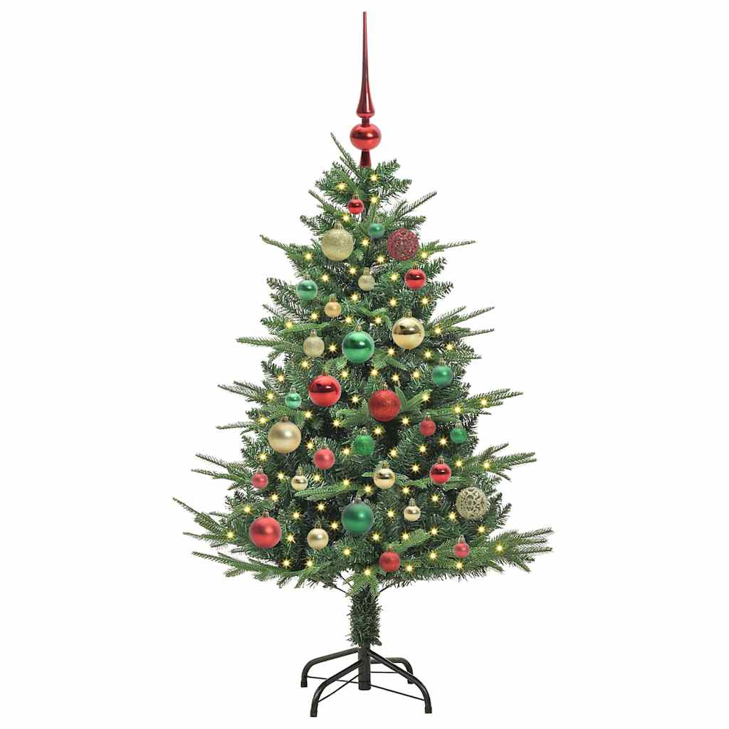 Albero di Natale Artificiale Pre-illuminato con Set di Palline