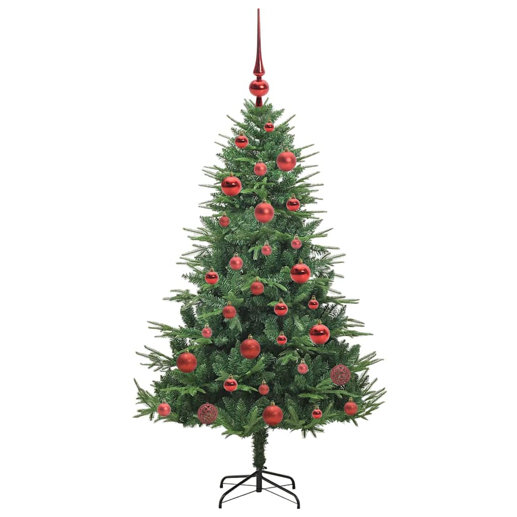 Albero di Natale Artificiale Pre-illuminato con Set di Palline