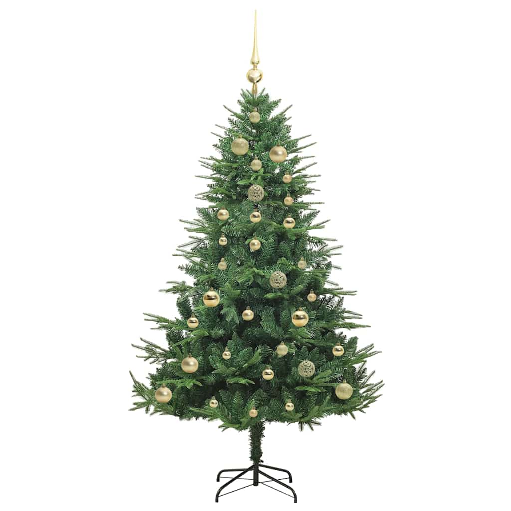 Albero di Natale Artificiale Pre-illuminato con Set di Palline