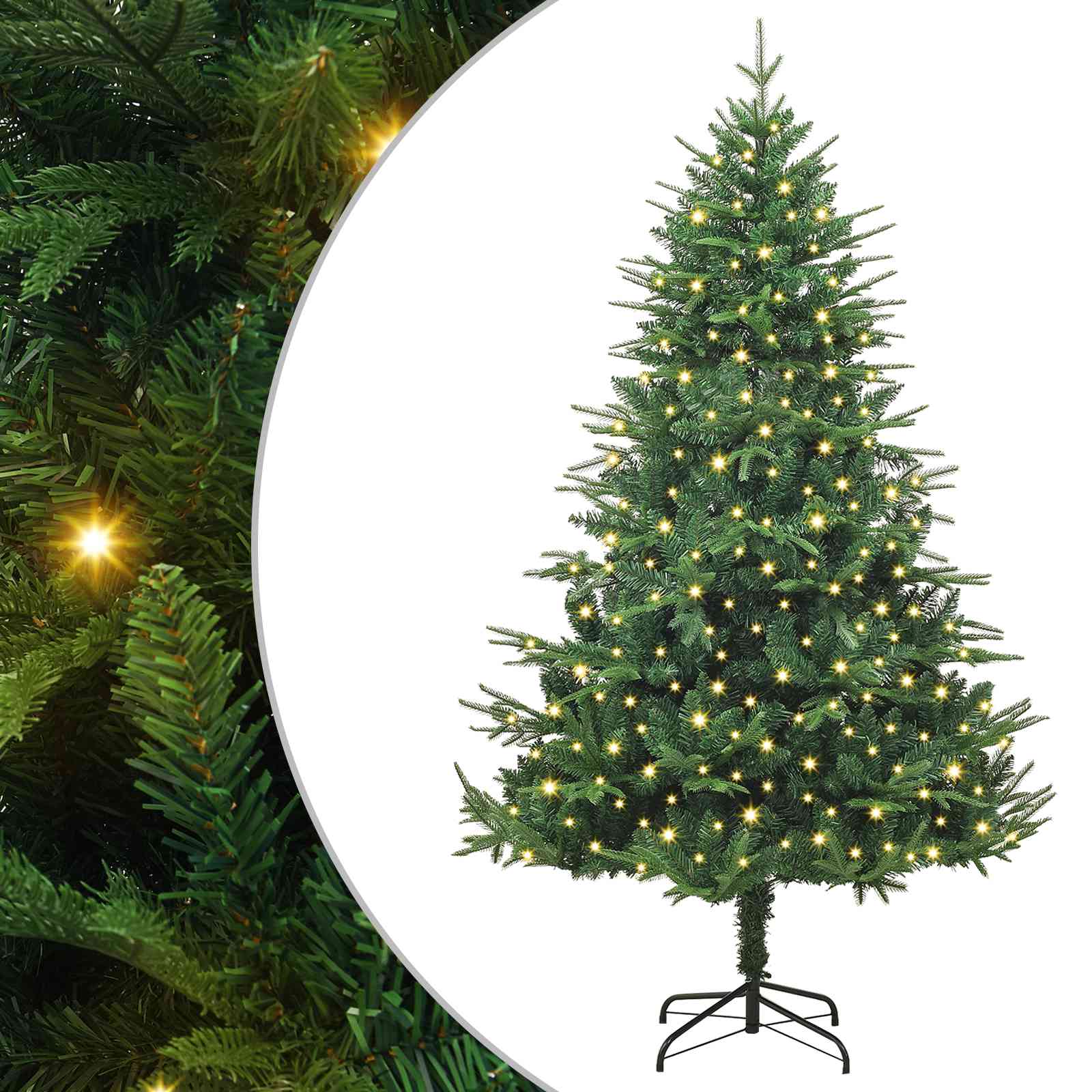 Albero di Natale artificiale preilluminato Verde 180 cm
