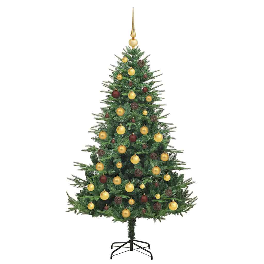 Albero di Natale Artificiale Pre-illuminato con Set di Palline