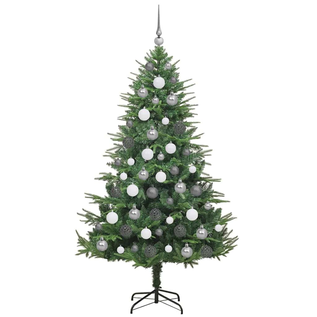 Albero di Natale Artificiale Pre-illuminato con Set di Palline