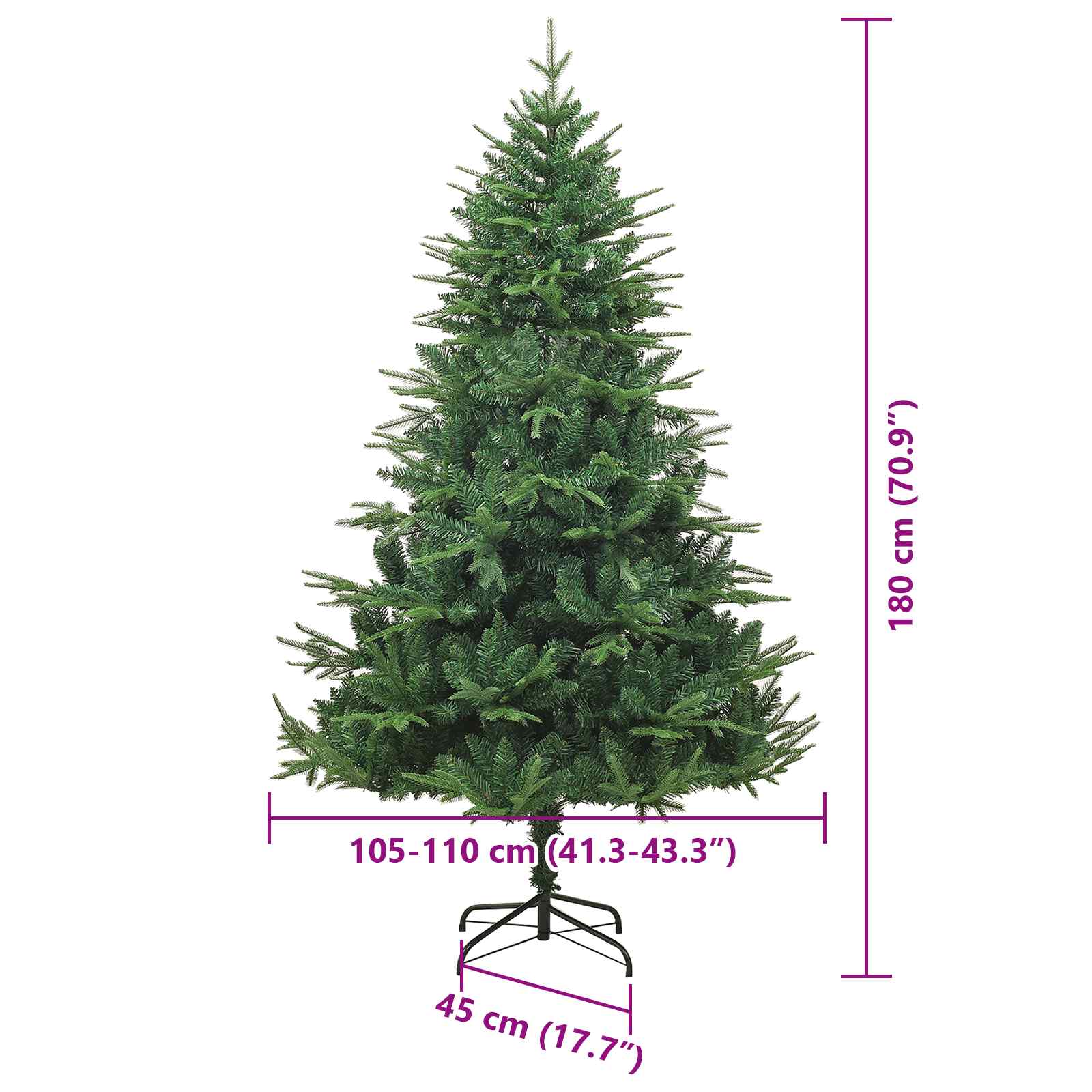 Albero di Natale Artificiale Pre-illuminato con Set di Palline