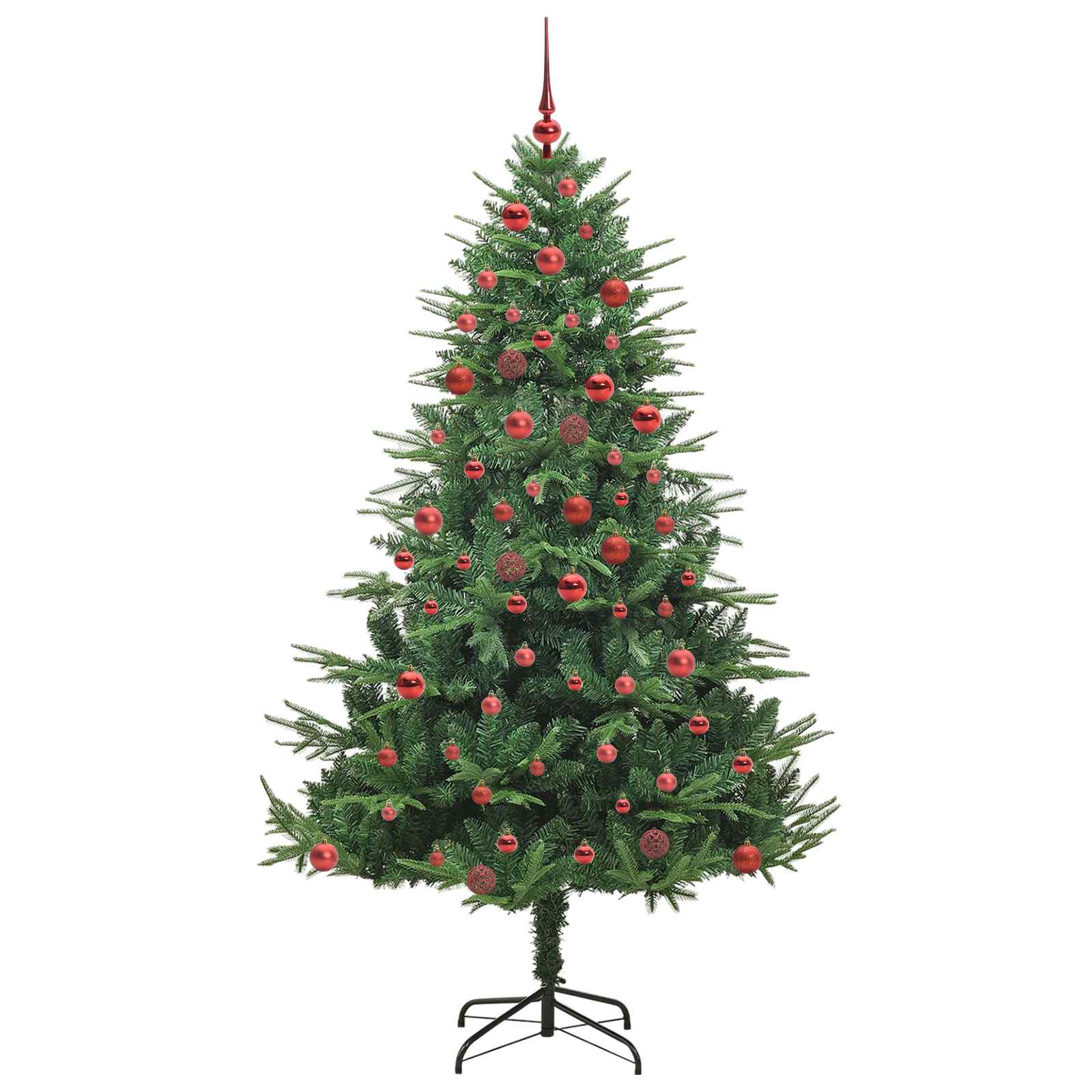 Albero di Natale Artificiale Pre-illuminato con Set di Palline
