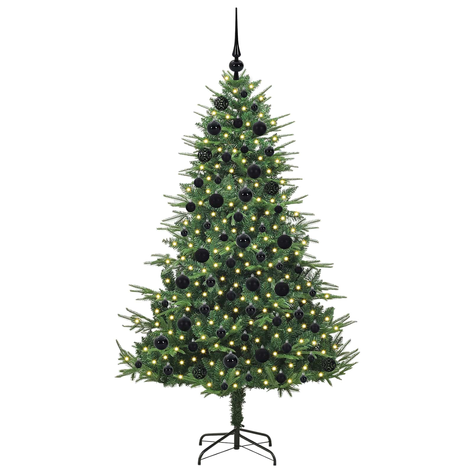 Albero di Natale Artificiale Pre-illuminato con Set di Palline