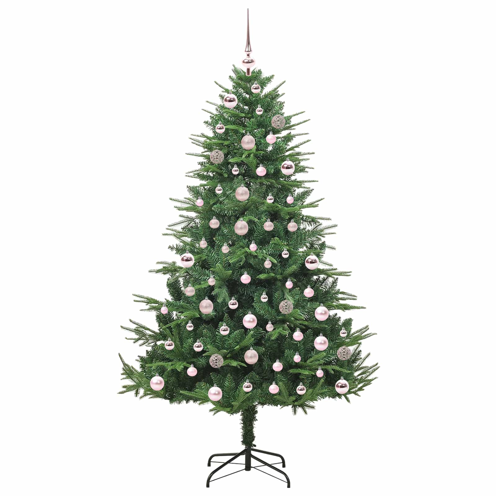 Albero di Natale Artificiale Pre-illuminato con Set di Palline