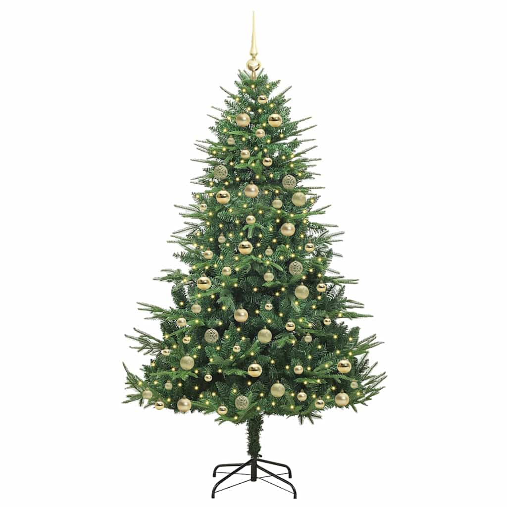 Albero di Natale Artificiale Pre-illuminato con Set di Palline