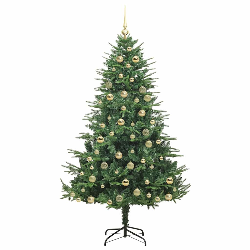 Albero di Natale Artificiale Pre-illuminato con Set di Palline