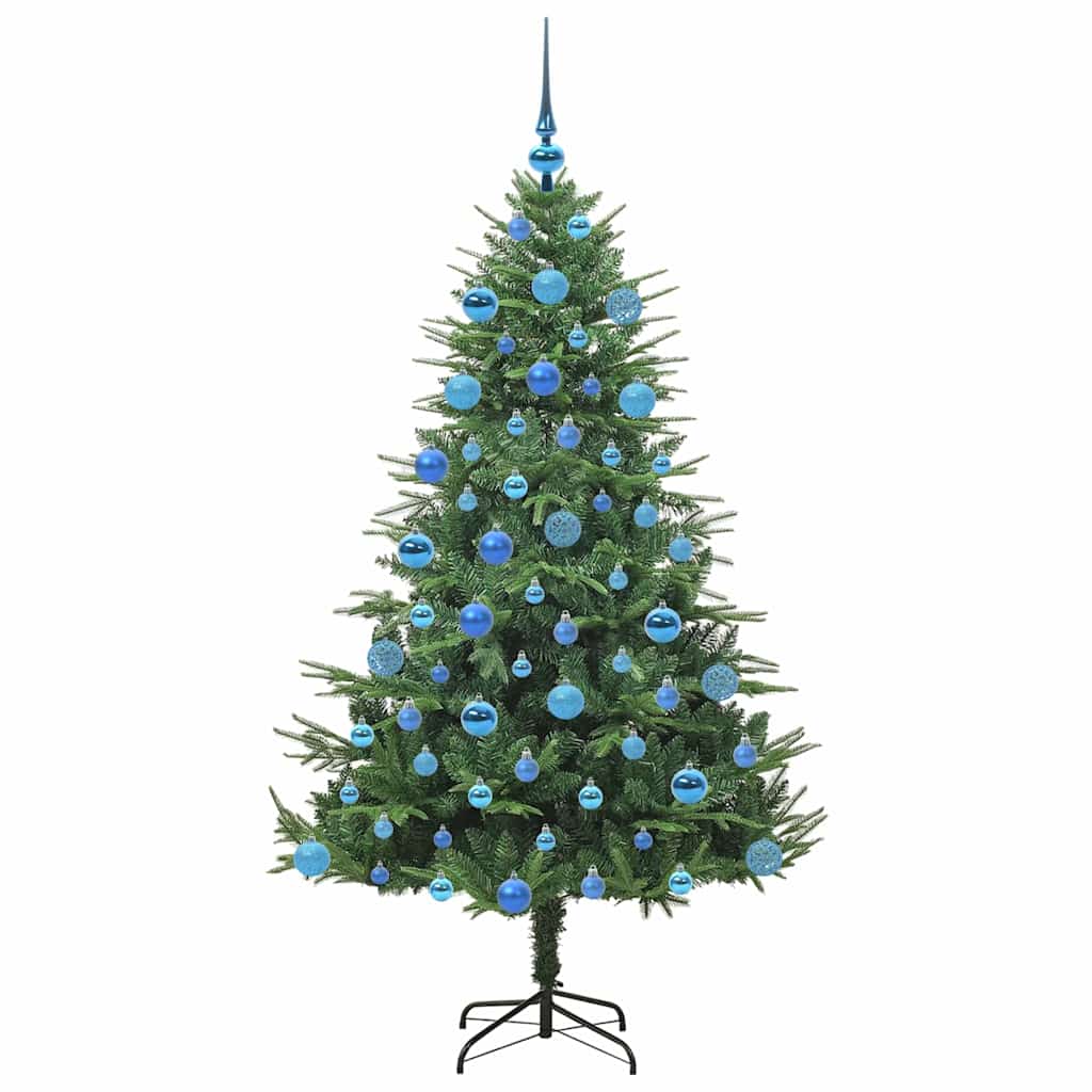 Albero di Natale Artificiale Pre-illuminato con Set di Palline