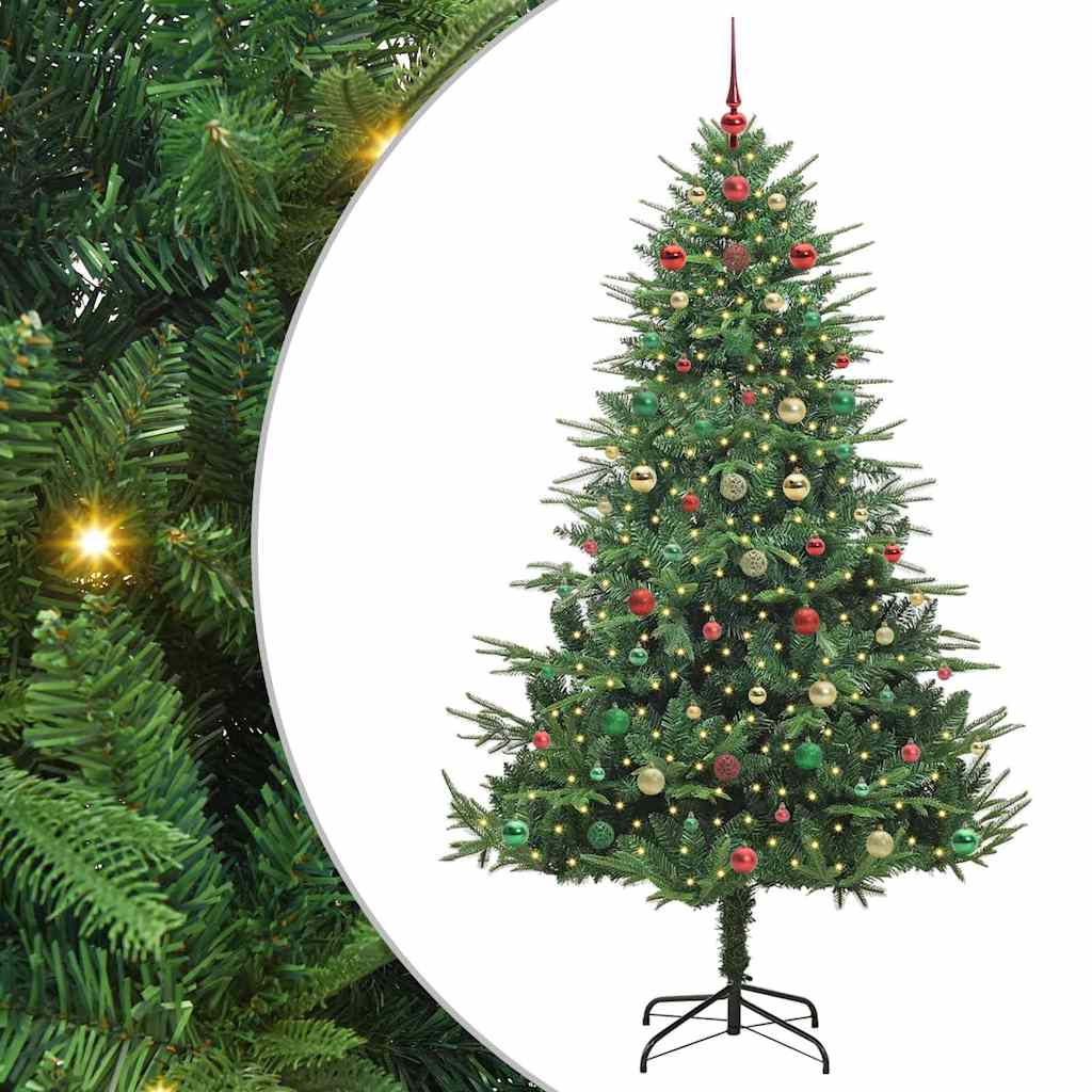 Albero di Natale Artificiale Pre-illuminato con Set di Palline