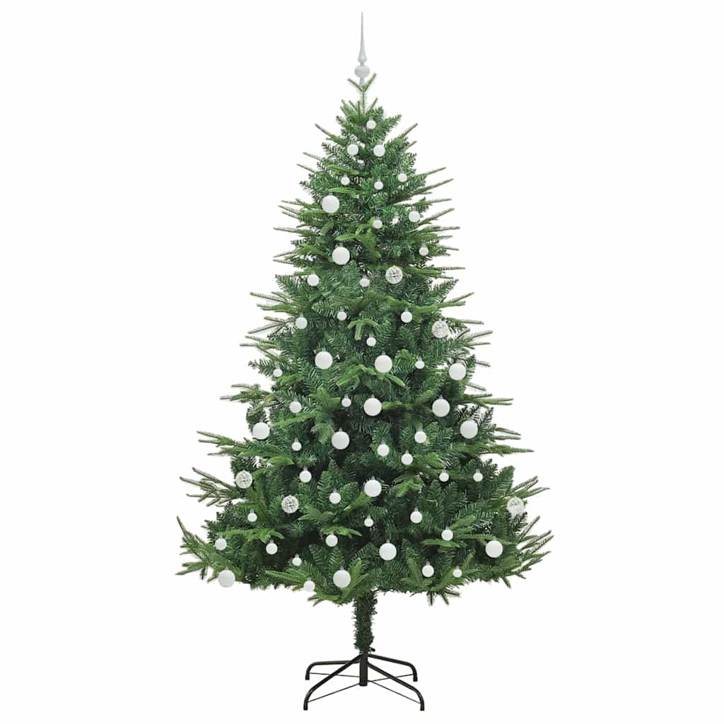 Albero di Natale Artificiale Pre-illuminato con Set di Palline