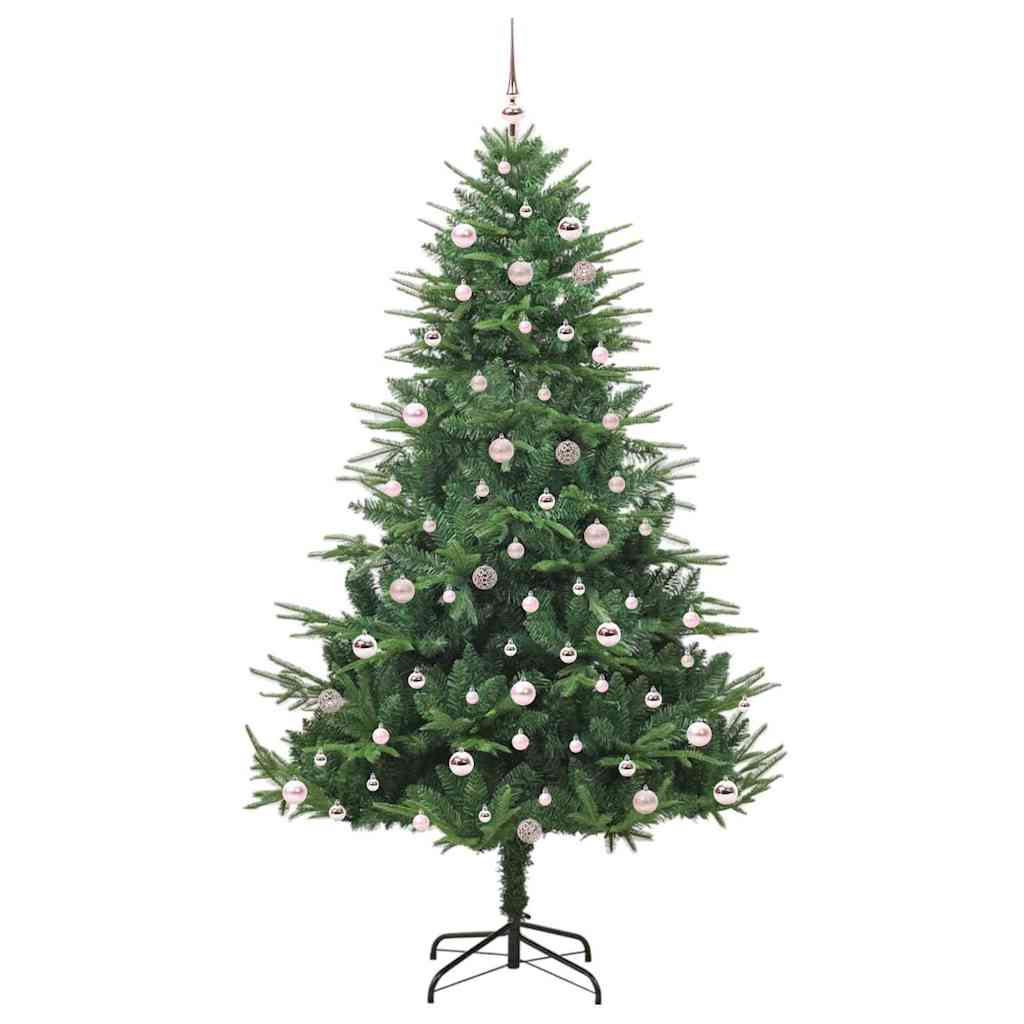 Albero di Natale Artificiale Pre-illuminato con Set di Palline