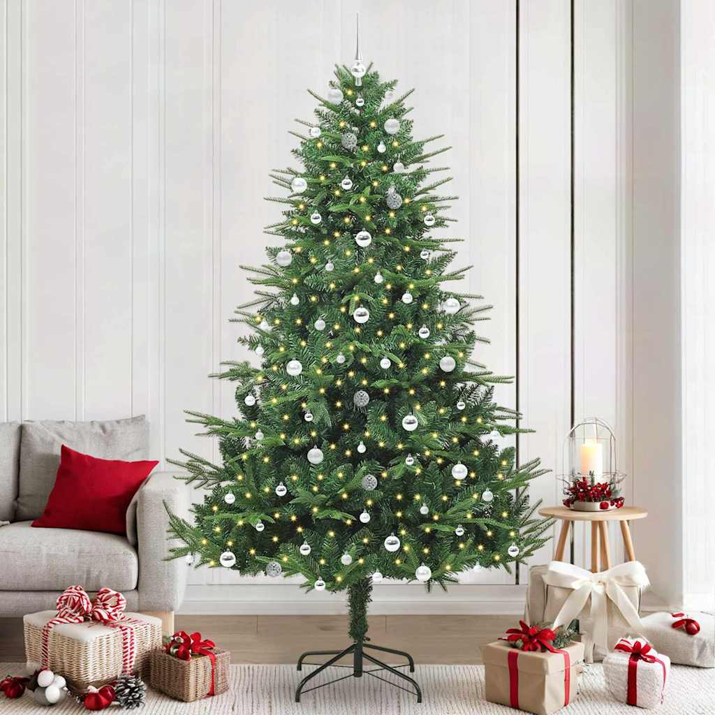 Albero di Natale Artificiale Pre-illuminato con Set di Palline