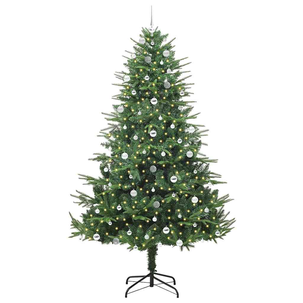 Albero di Natale Artificiale Pre-illuminato con Set di Palline