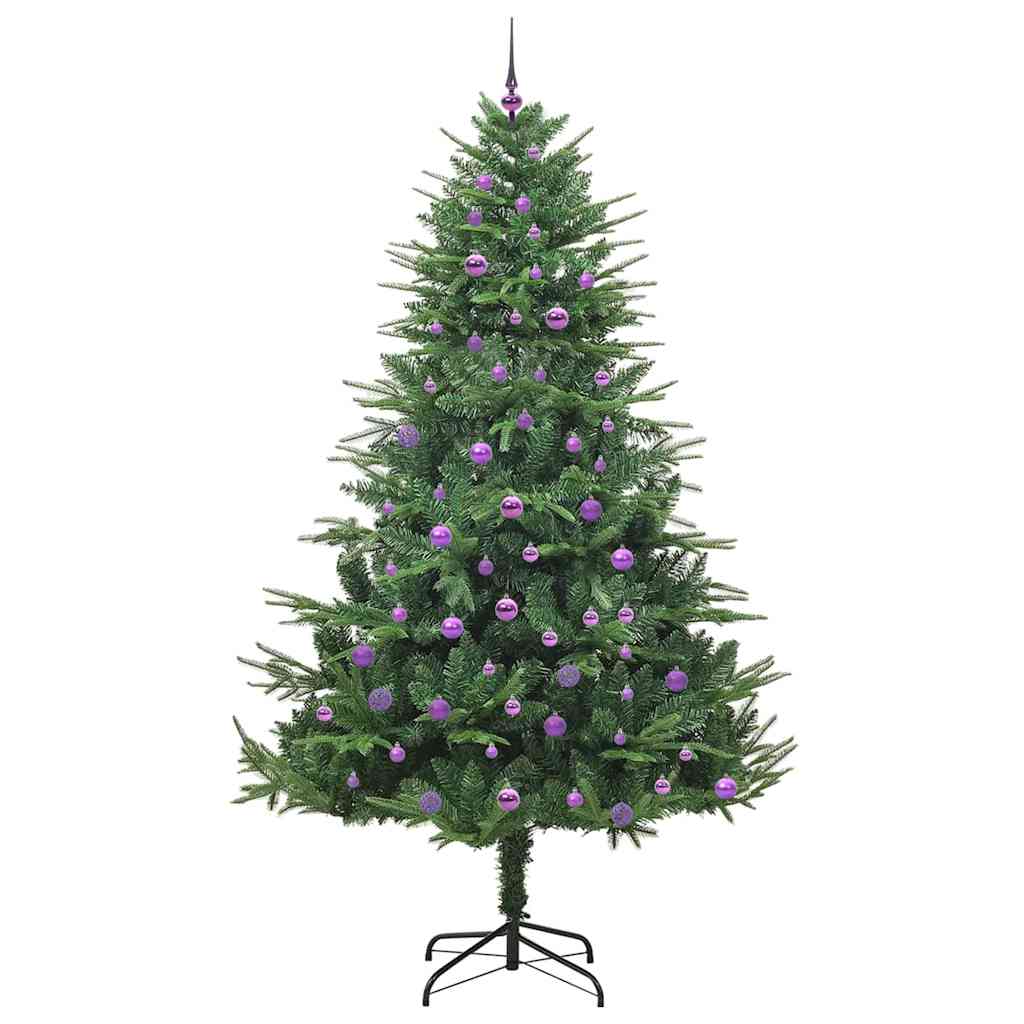 Albero di Natale Artificiale Pre-illuminato con Set di Palline