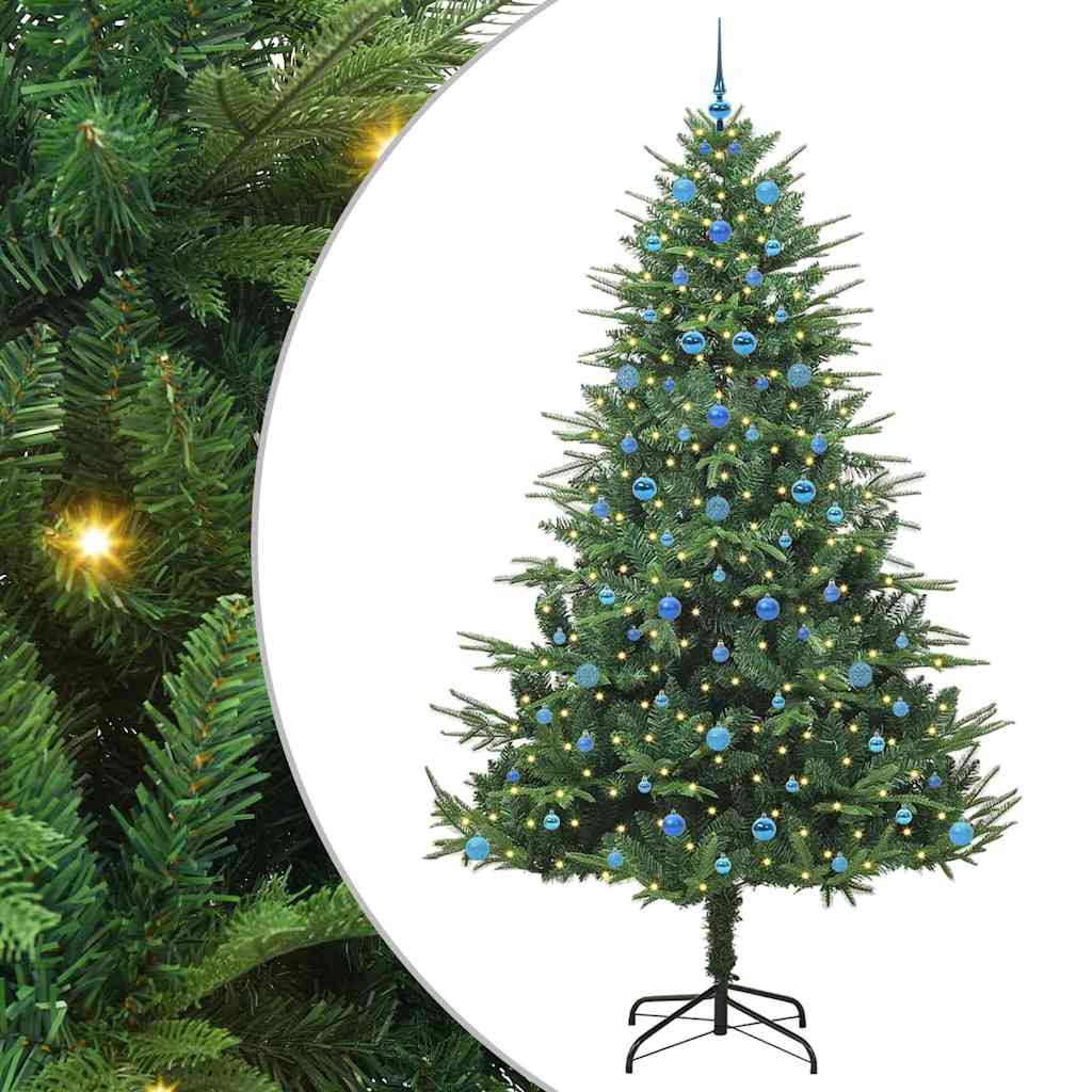 Albero di Natale Artificiale Pre-illuminato con Set di Palline