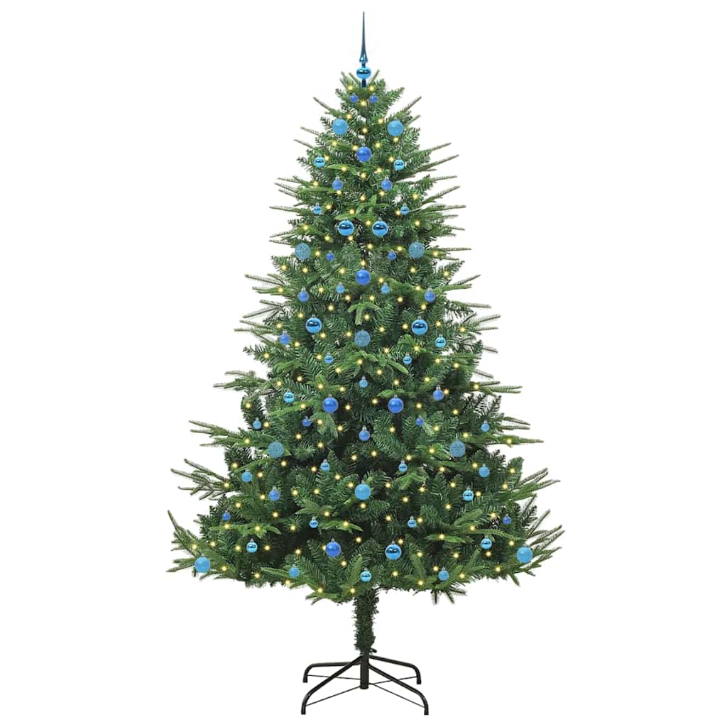 Albero di Natale Artificiale Pre-illuminato con Set di Palline
