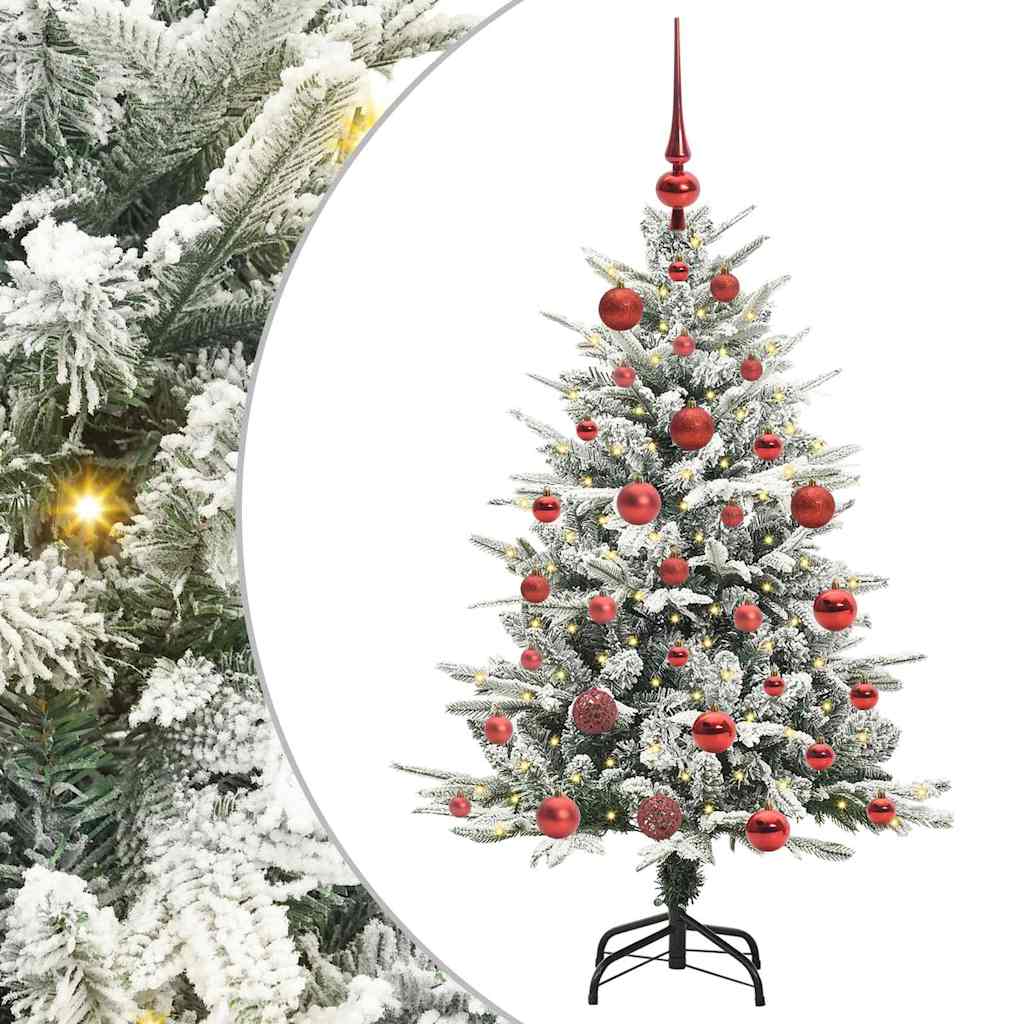 Albero di Natale Artificiale Pre-illuminato con Set di Palline