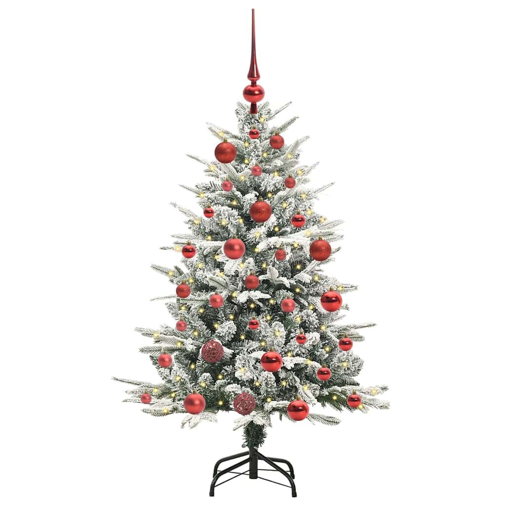 Albero di Natale Artificiale Pre-illuminato con Set di Palline