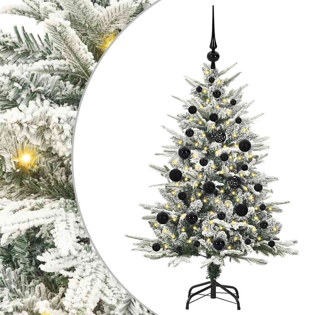 Albero di Natale Artificiale Pre-illuminato con Set di Palline