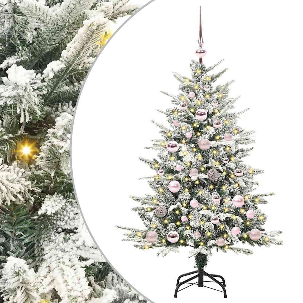 Albero di Natale Artificiale Pre-illuminato con Set di Palline
