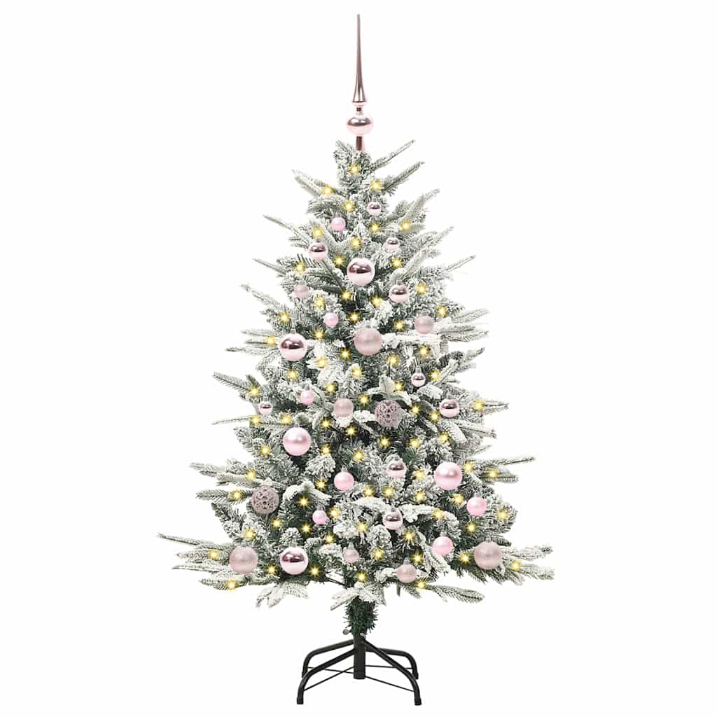 Albero di Natale Artificiale Pre-illuminato con Set di Palline