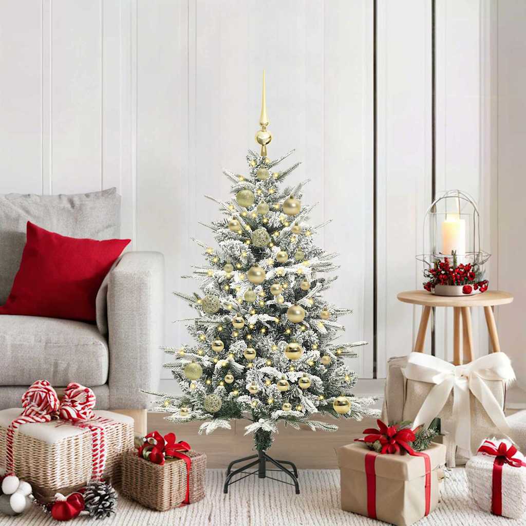 Albero di Natale Artificiale Pre-illuminato con Set di Palline