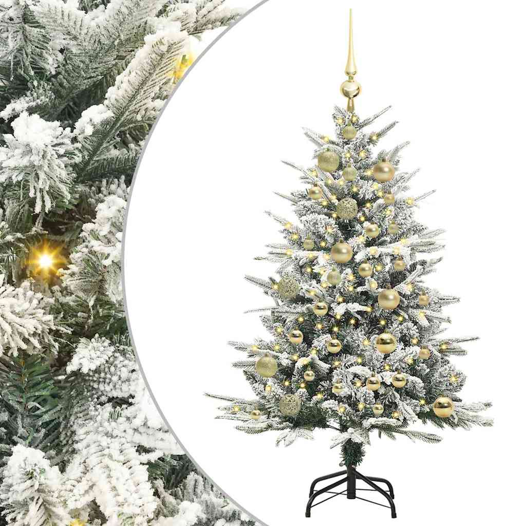 Albero di Natale Artificiale Pre-illuminato con Set di Palline