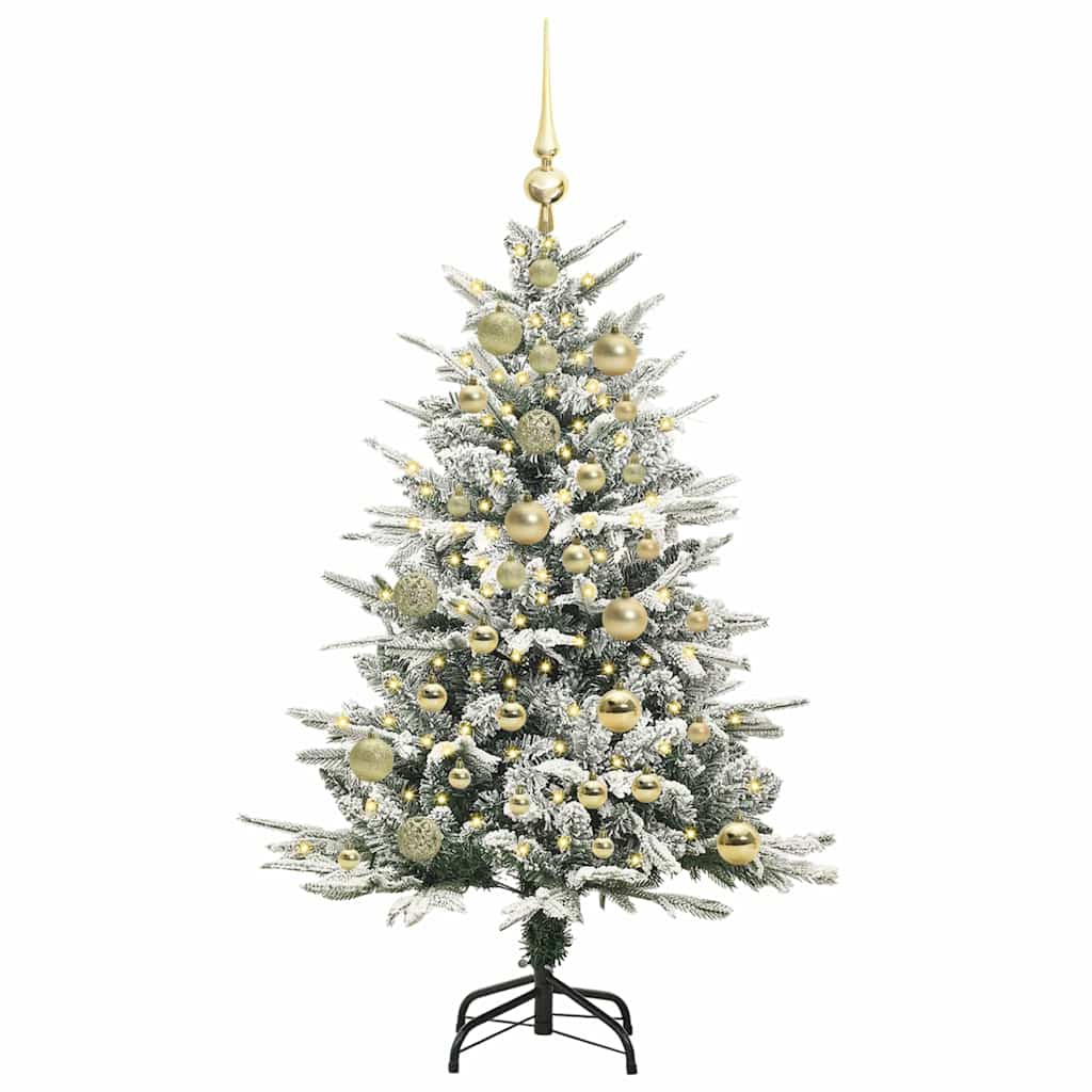 Albero di Natale Artificiale Pre-illuminato con Set di Palline