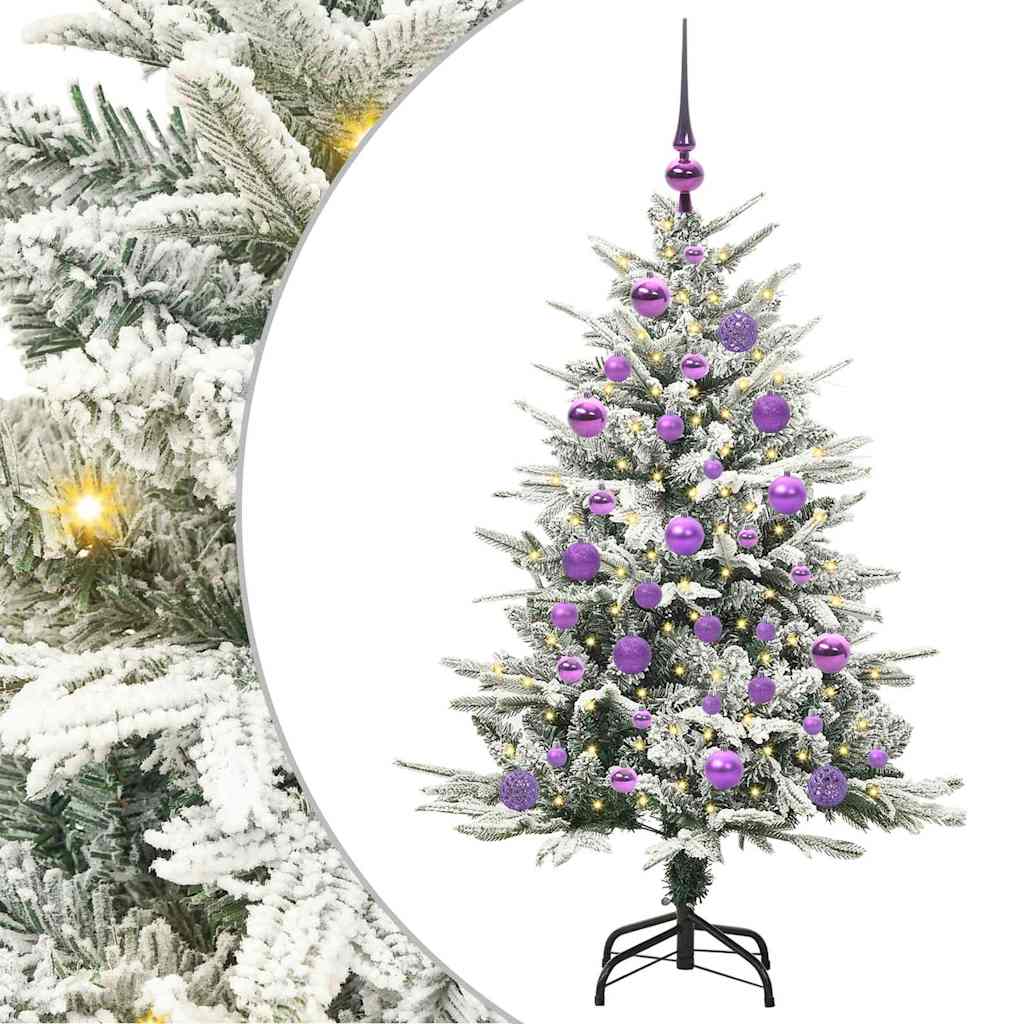 Albero di Natale Artificiale Pre-illuminato con Set di Palline