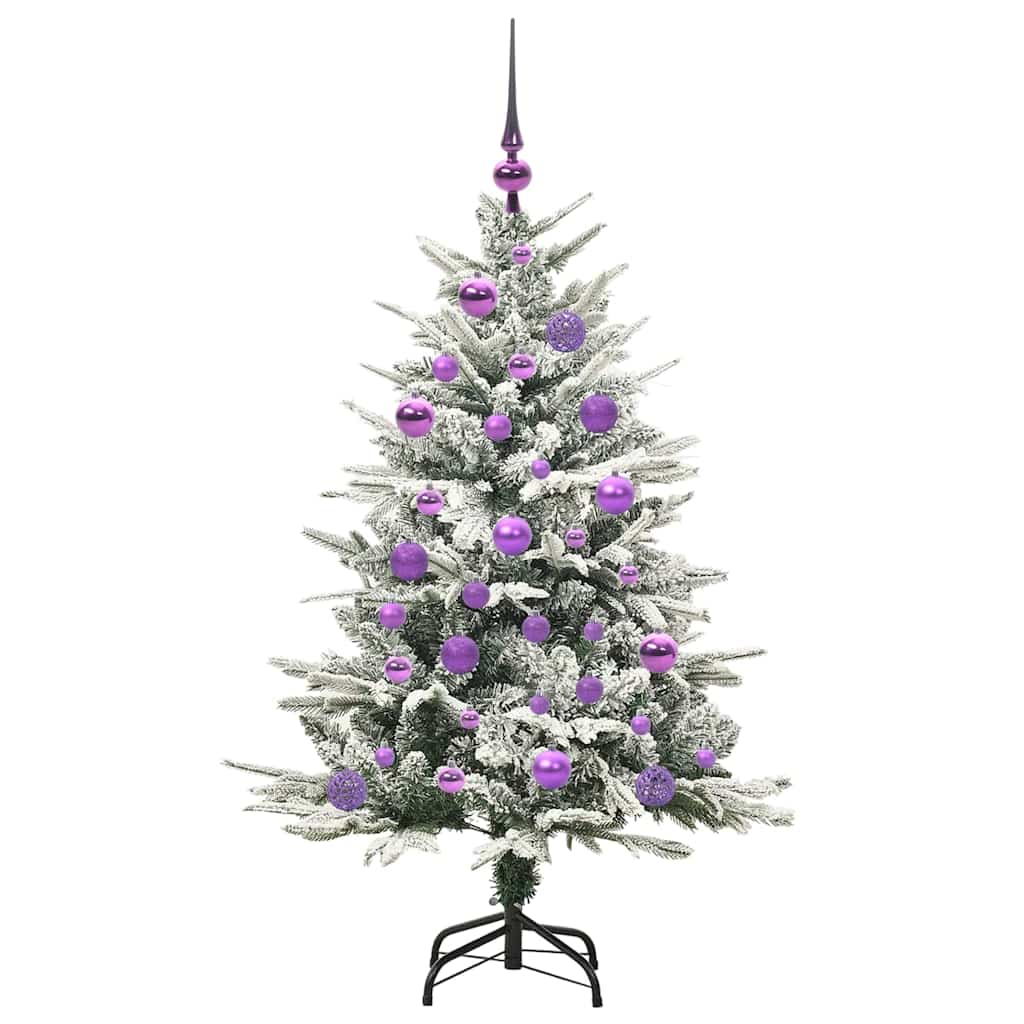 Albero di Natale Artificiale Pre-illuminato con Set di Palline