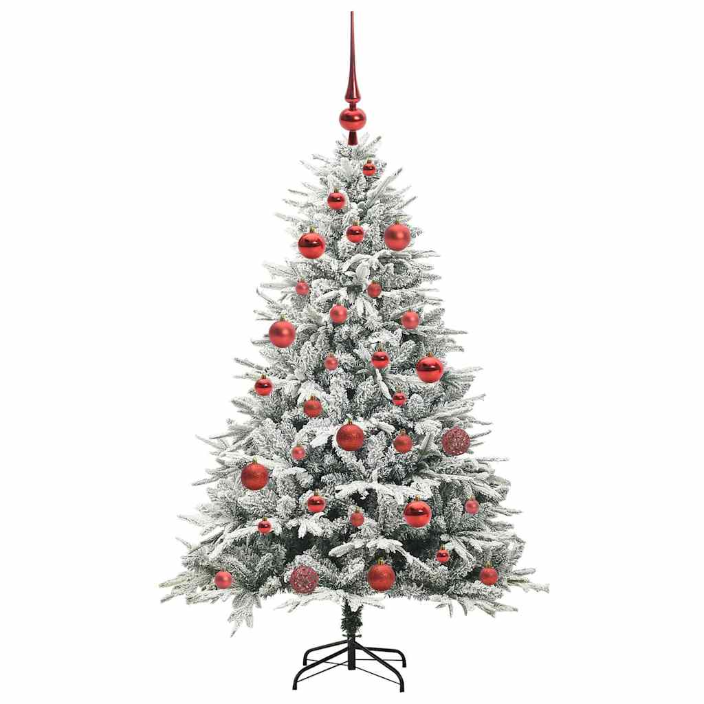 Albero di Natale Artificiale Pre-illuminato con Set di Palline