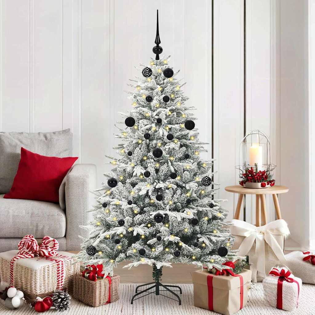 Albero di Natale Artificiale Pre-illuminato con Set di Palline