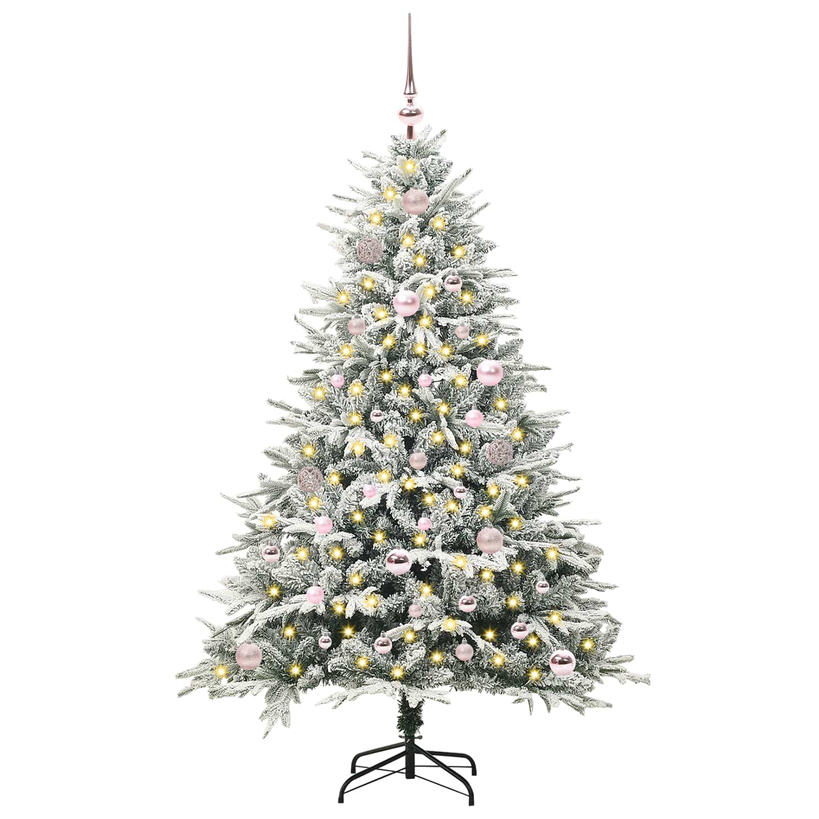 Albero di Natale Artificiale Pre-illuminato con Set di Palline