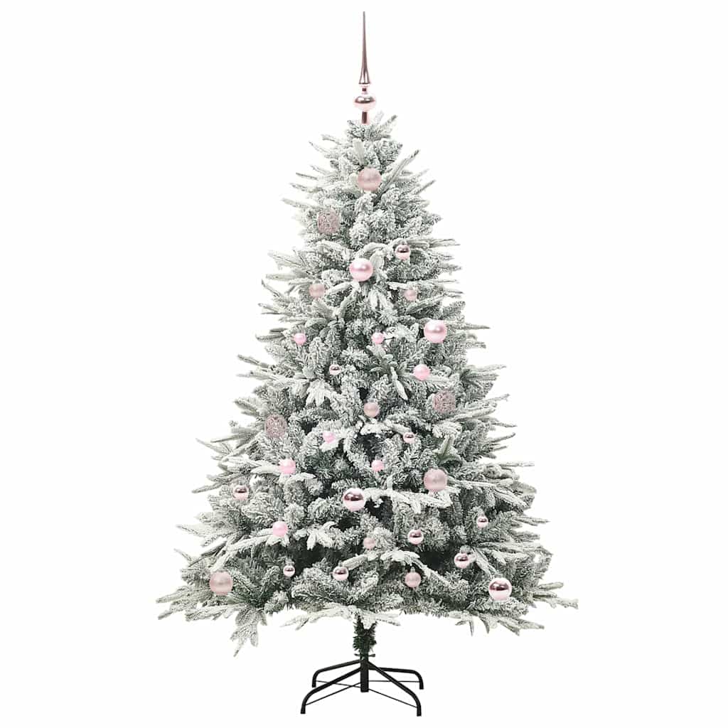 Albero di Natale Artificiale Pre-illuminato con Set di Palline