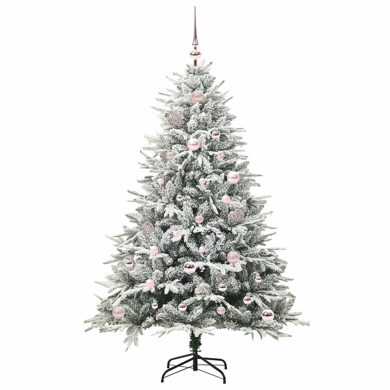 Albero di Natale Artificiale Pre-illuminato con Set di Palline