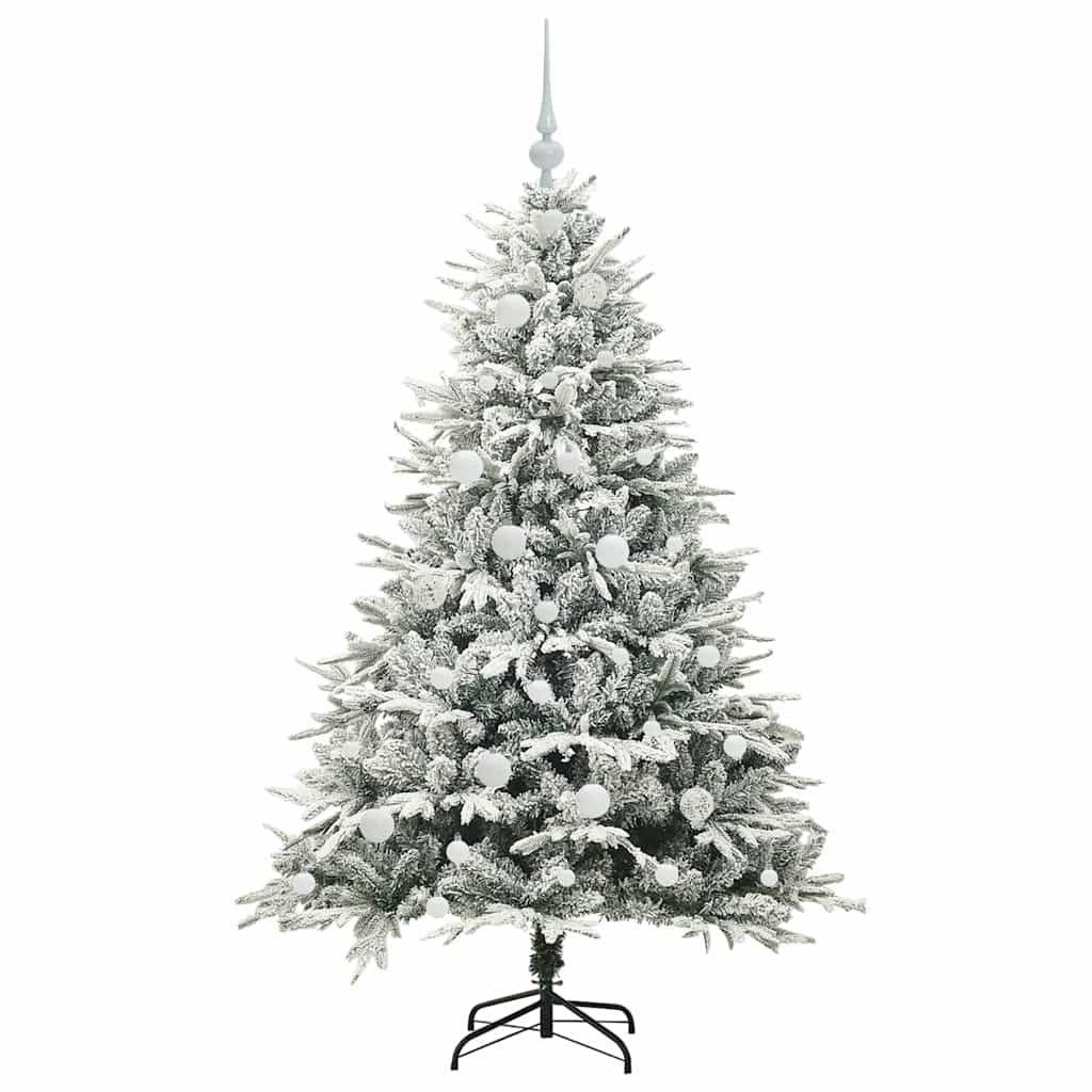 Albero di Natale Artificiale Pre-illuminato con Set di Palline