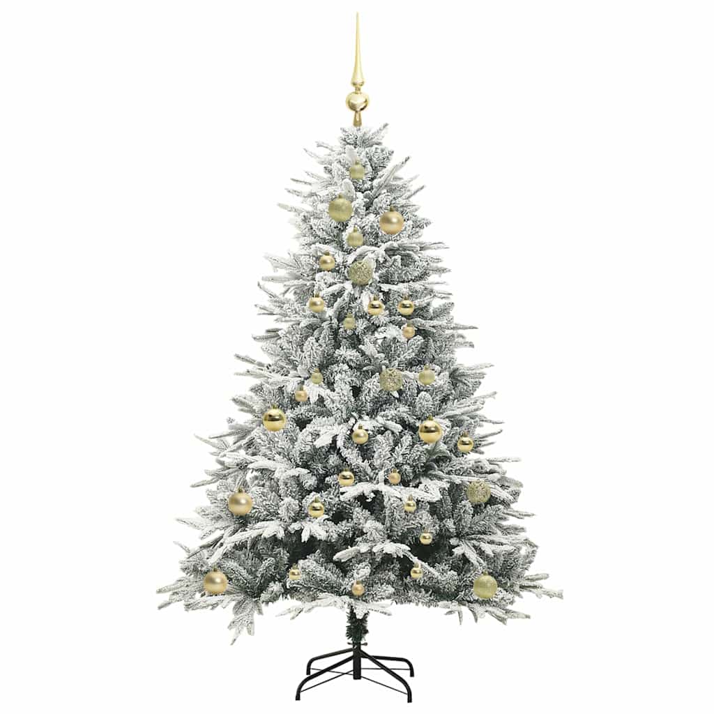 Albero di Natale Artificiale Pre-illuminato con Set di Palline