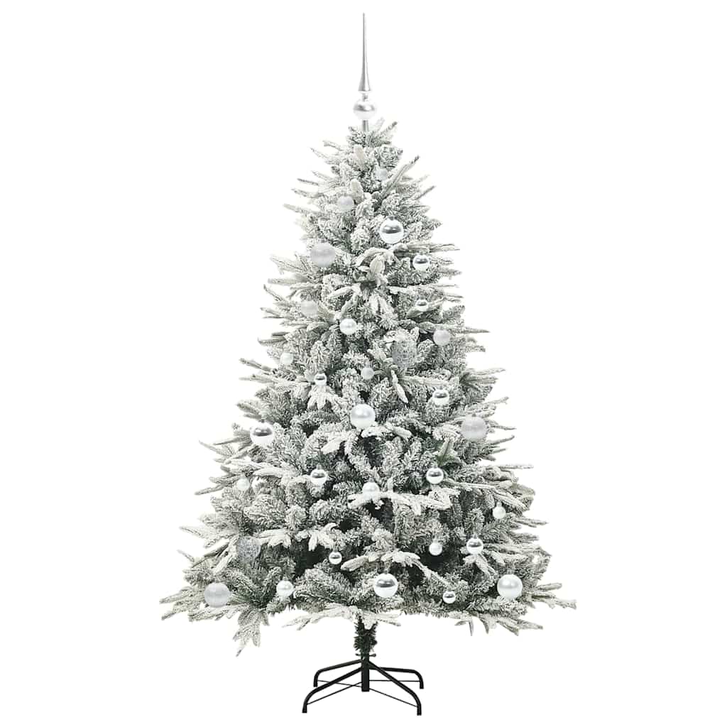 Albero di Natale Artificiale Pre-illuminato con Set di Palline
