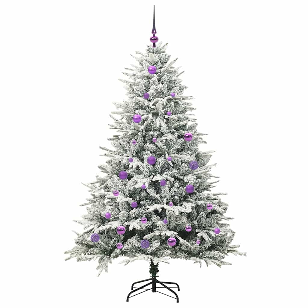 Albero di Natale Artificiale Pre-illuminato con Set di Palline