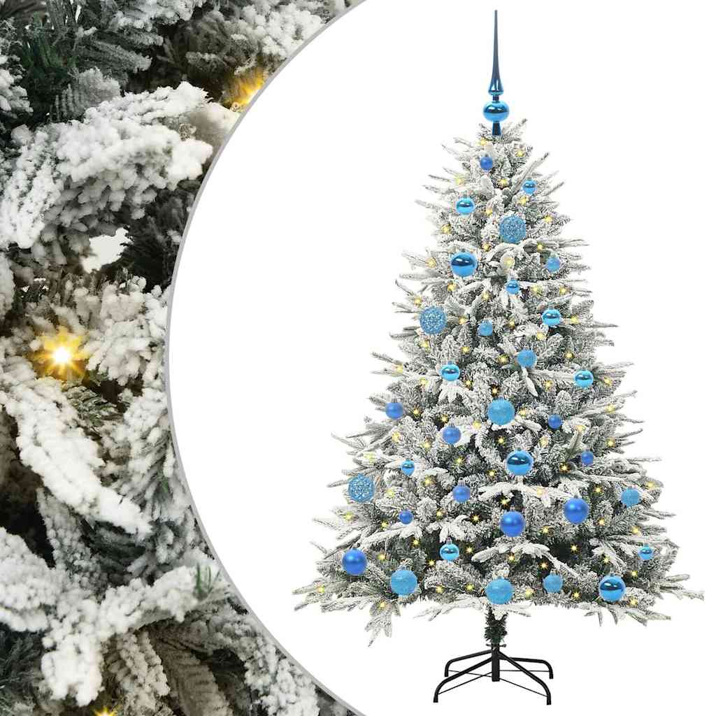 Albero di Natale Artificiale Pre-illuminato con Set di Palline