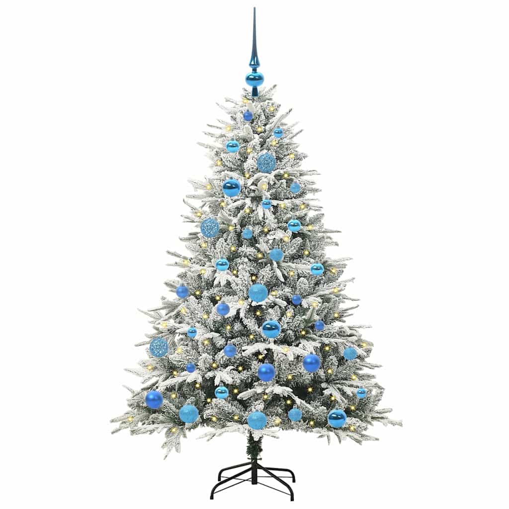 Albero di Natale Artificiale Pre-illuminato con Set di Palline